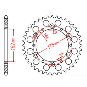 MTX 853 Steel Rear Sprocket #520 (49T) (11-2H0-49)