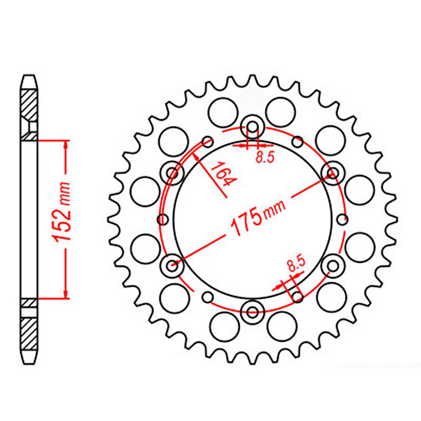 MTX 853 Steel Rear Sprocket #520 (49T) (11-2H0-49)
