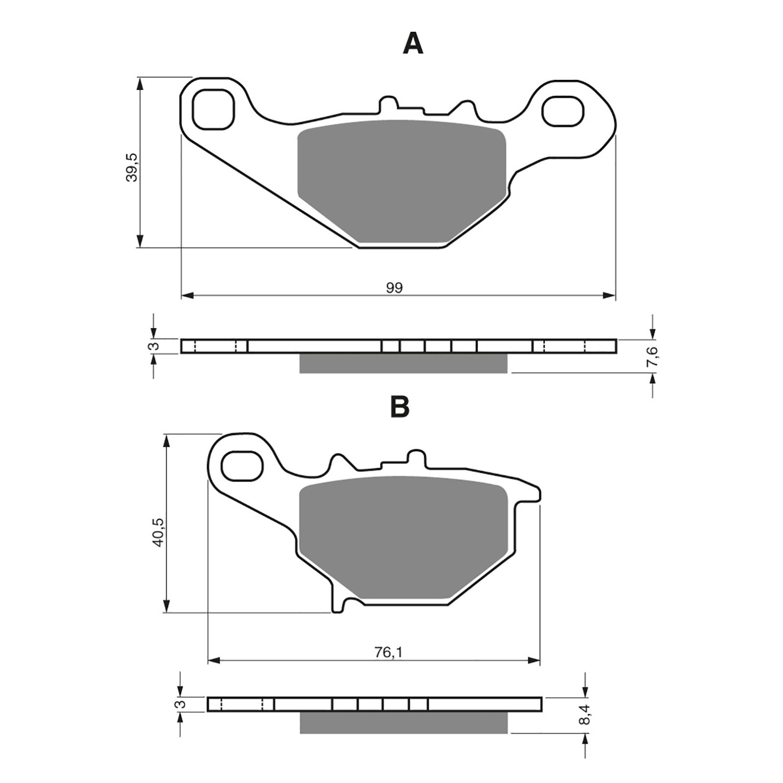 BRAKE PADS GOLDFREN OFFROAD RACING GF109 - K5 ( PR243 )