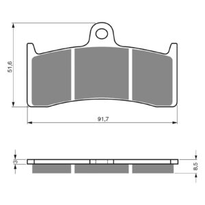BRAKE PADS GOLDFREN SINTERED SPORTS GF126 - S3 ( PH230 )