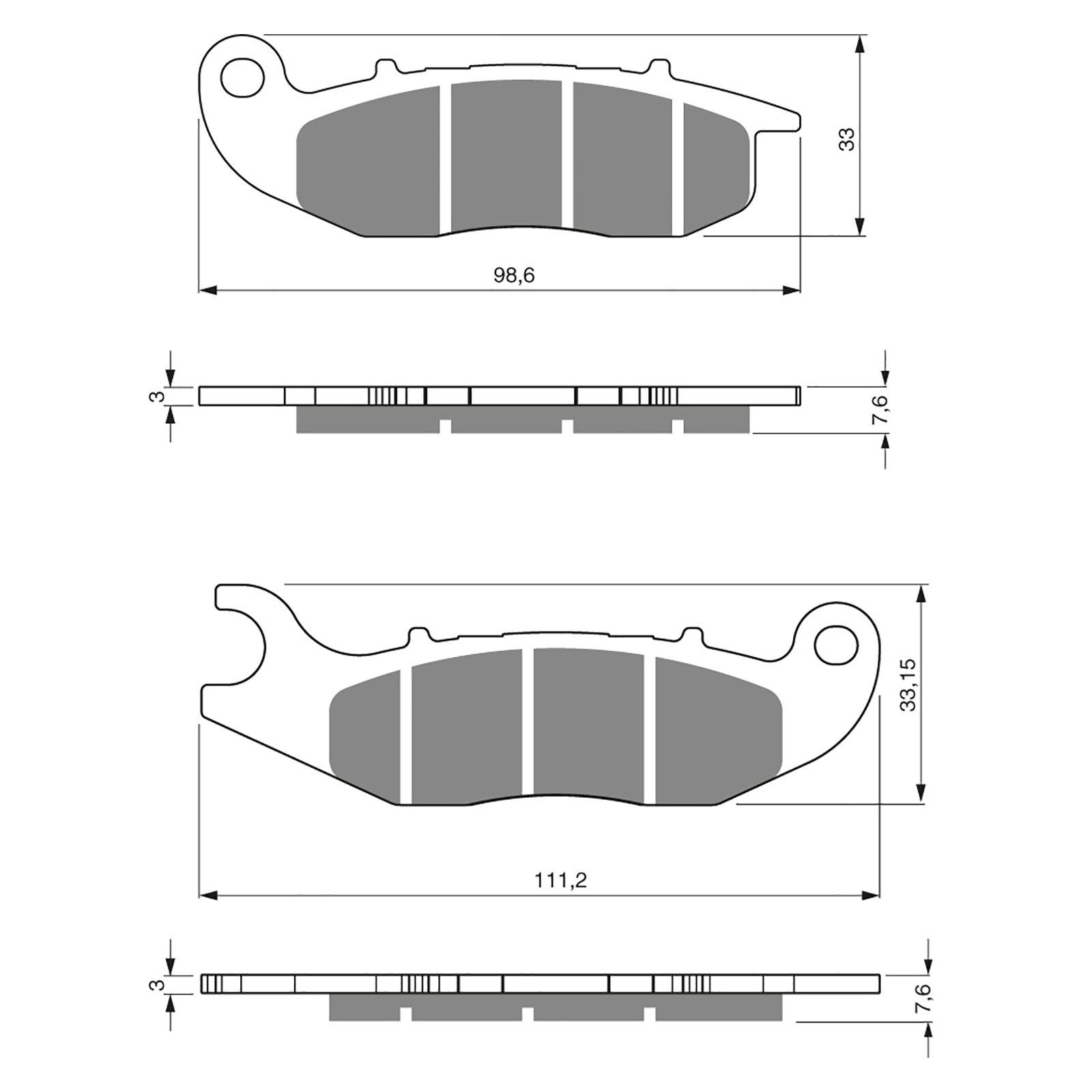BRAKE PADS GOLDFREN SINTERED SPORTS GF278- S3 ( P405 )