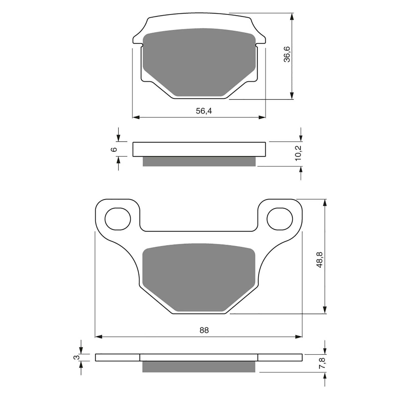 BRAKE PADS GOLDFREN SINTERED SPORTS GF289 - S3 ( P130 )