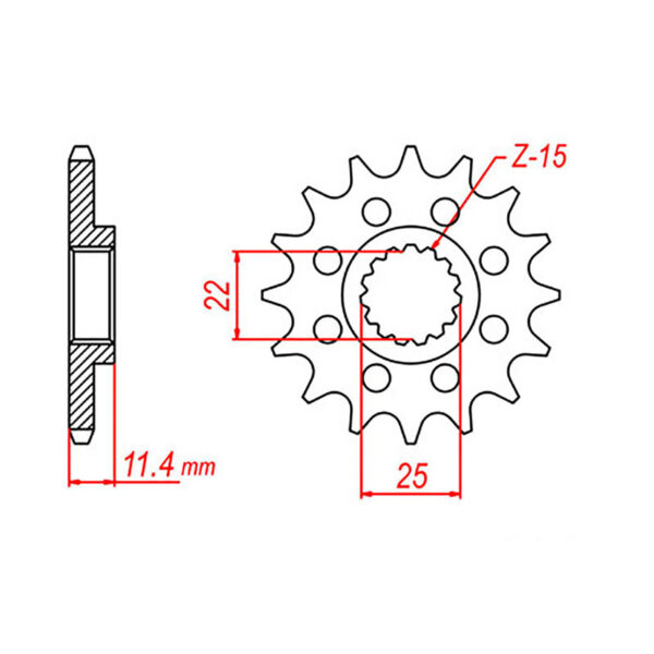 MTX 1902 Steel Front Sprocket #520 (14T) (10-KT2-14)