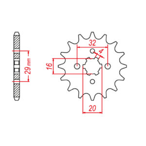 MTX 1425 Steel Front Sprocket #428 (14T) (10-1425-14)
