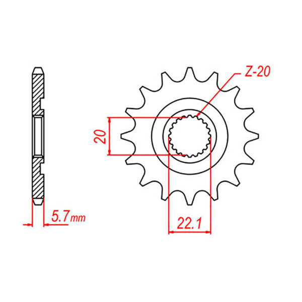 MTX 1590 Steel Front Sprocket #520 (12T) (10-5NL-12)