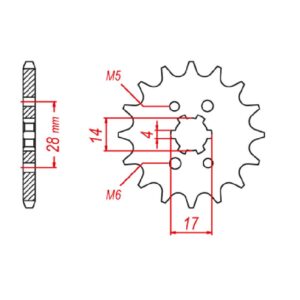 SPKT FRONT OE STEEL 277 14T #428