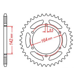 SPKT REAR OE STEEL 1074 44T #525