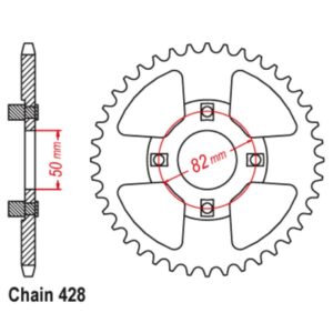 SPKT REAR OE STEEL 999 45T #428