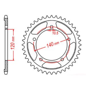 SPKT REAR OE STEEL 1800 40T #530