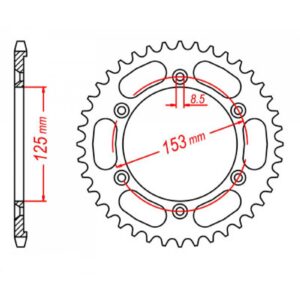 SPKT REAR OE STEEL 1258 49T #428