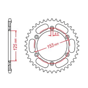SPKT REAR OE STEEL 1258 52T #428