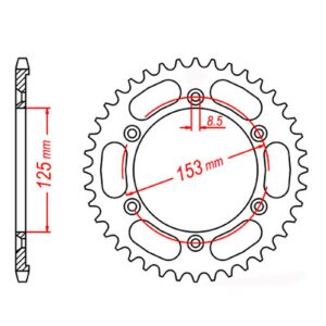 SPKT REAR OE STEEL 1258 54T #428