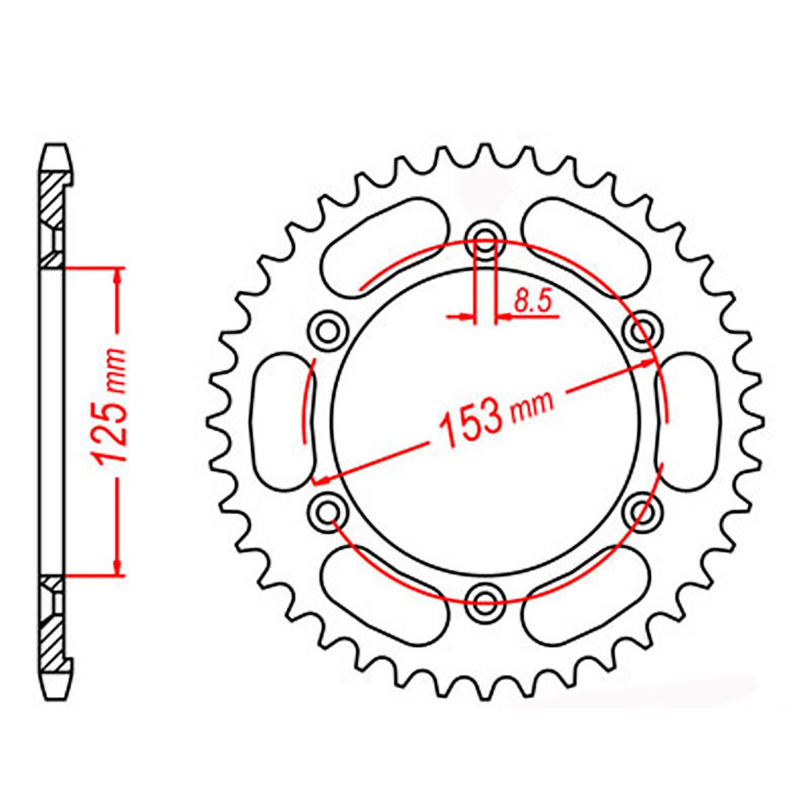 SPKT REAR OE STEEL 1258 54T #428