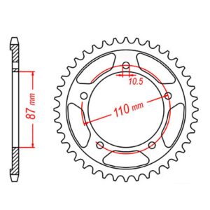 SPKT REAR OE STEEL 823 44T #520