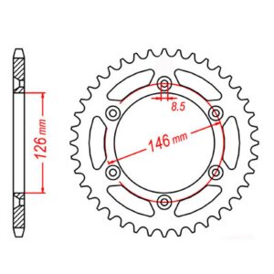SPKT REAR OE STEEL 808 51T #520