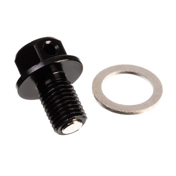 WHITES MAGNETIC SUMP PLUG BLK M10 x 15 - P1.25