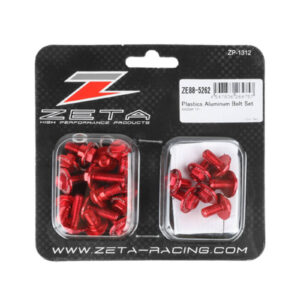 ZETA ALUMINUM BOLT SET PLASTICS KAW KX250/F '17-20 25PCS RED