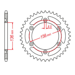 MTX 822 Hornet Lightweight Steel Rear Sprocket #520 (52T)