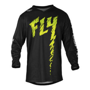 FLY Racing 2024 Youth F-16 Jersey - Black / / Light Grey Neon Green