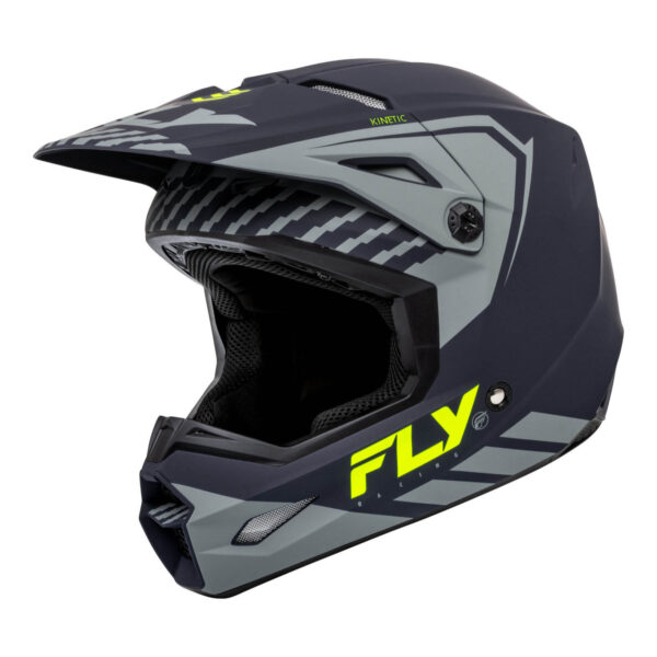 FLY Racing 2024 Kinetic Menace Helmet Matte - Grey / HI-VIS  M