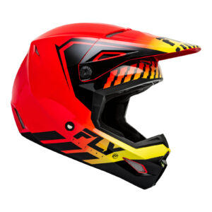 FLY Racing 2024 Youth Kinetic  Menace Helmet - Red / Black / Yellow  YL