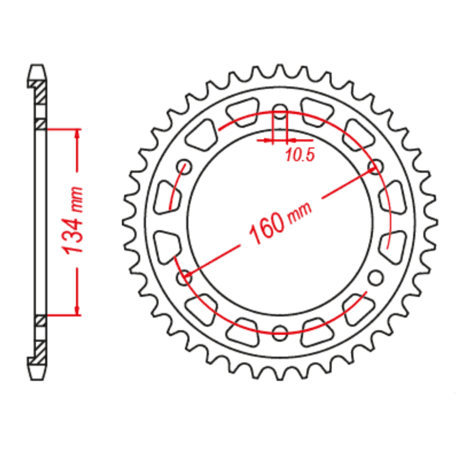 MTX 1317 Steel Rear Sprocket #525 (40T)