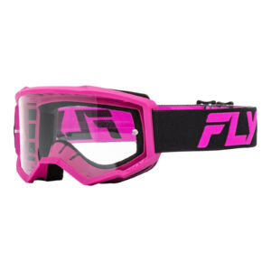 FLY Racing 2024 Youth Focus Goggle - Black / Pink Clear Lens