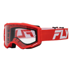 FLY Racing 2024 Youth Focus Goggle - Red / White Clear Lens
