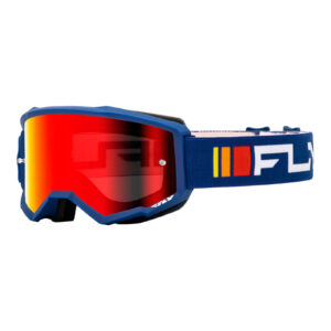 FLY Racing 2024 Zone Goggle - Navy / White with Red Mirror / Smoke Lens