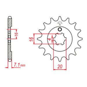 SPKT FRONT OE STEEL 555 13T #428