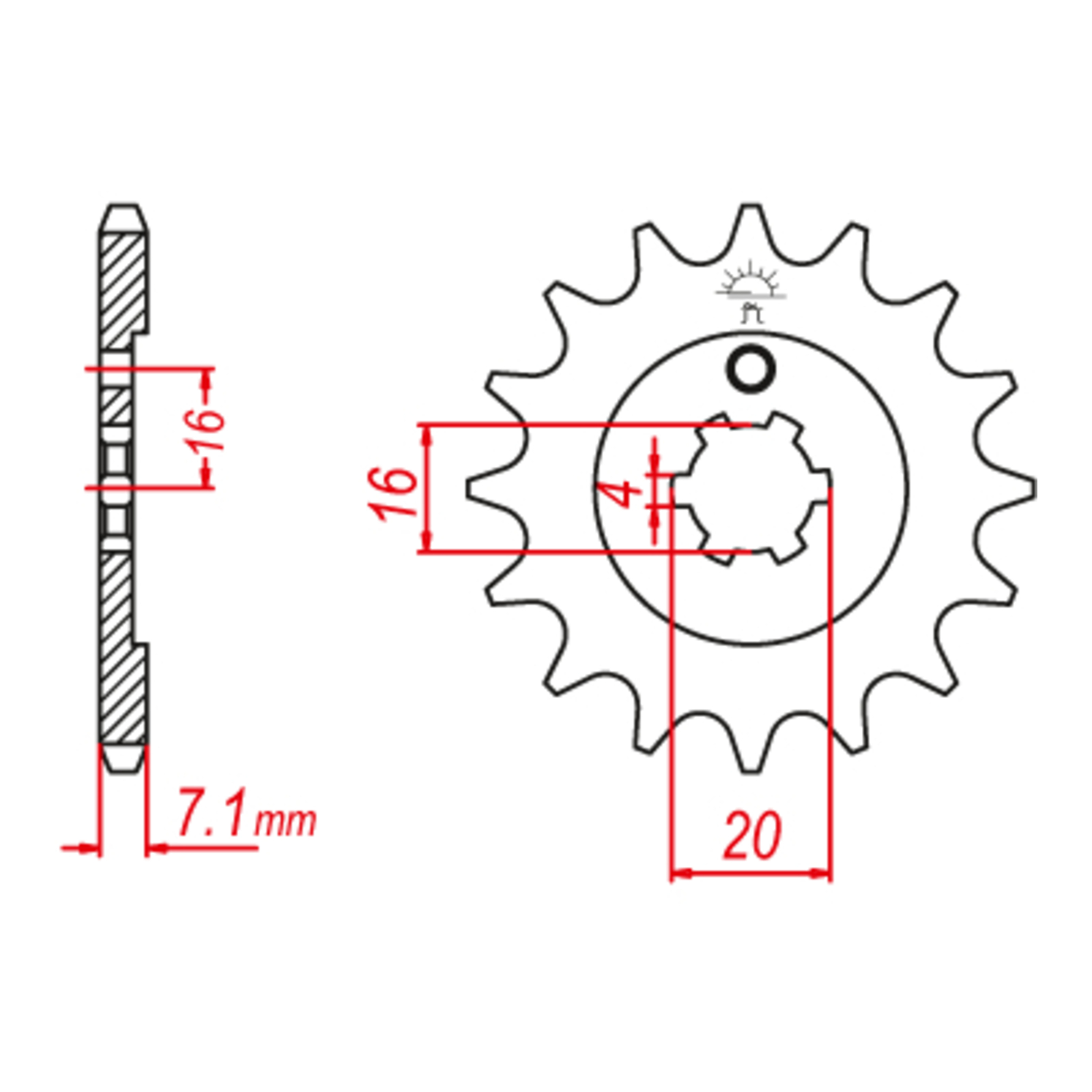 SPKT FRONT OE STEEL 555 13T #428