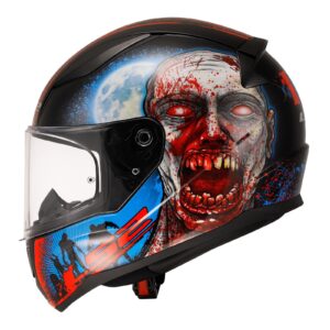 LS2 FF353 Rapid II Zombie - Matte Black / 06 Red / White  L