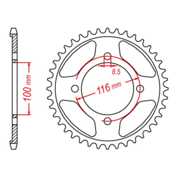 Rear Sprocket OE Steel 462 57T #428