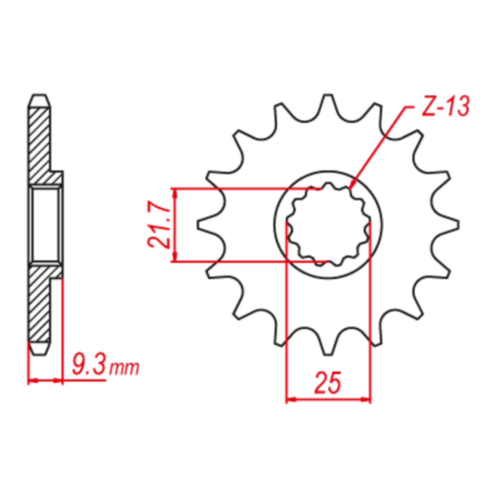 MTX 1539 Steel Front Sprocket #520 (13T)