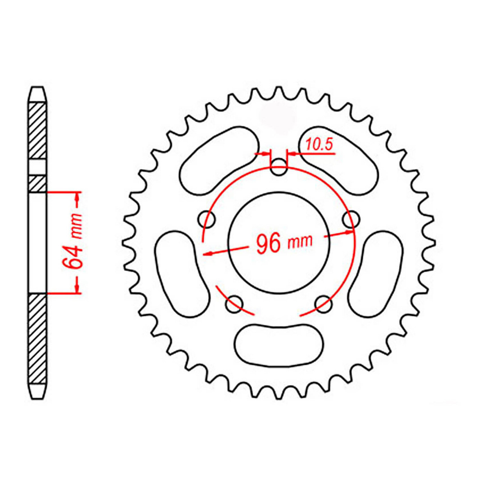 Sprocket Rear OE Steel 55T #520