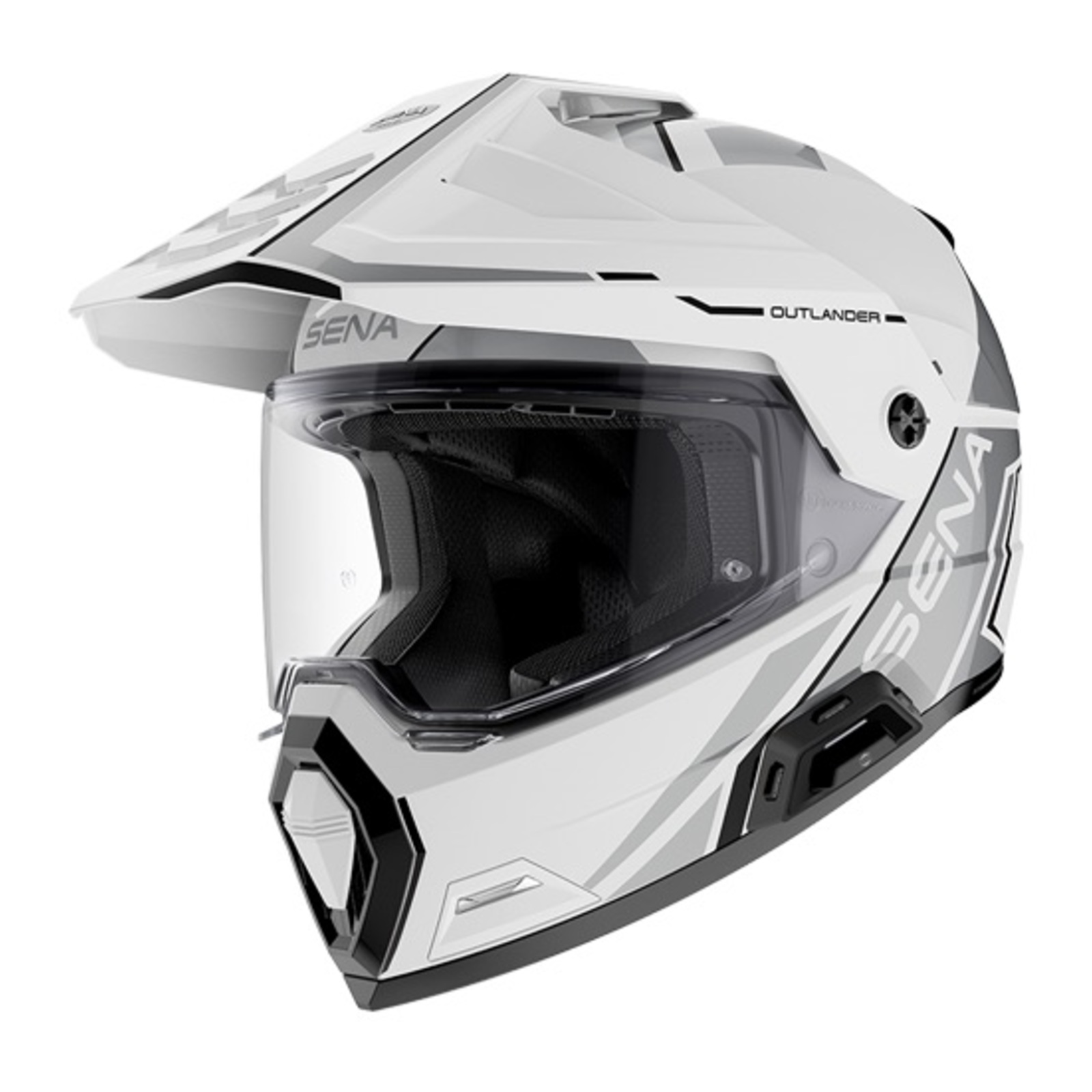 Sena Outlander Smart ADV Dual-Sport Helmet - Gloss White (S)