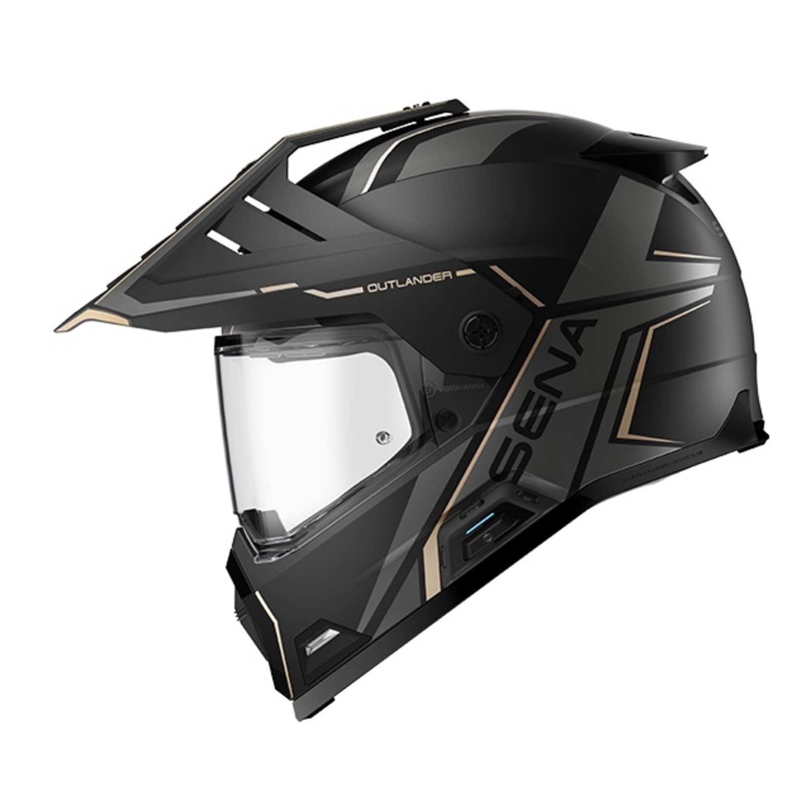 Sena Outlander Smart ADV Dual-Sport Helmet - Matte Black (XL)