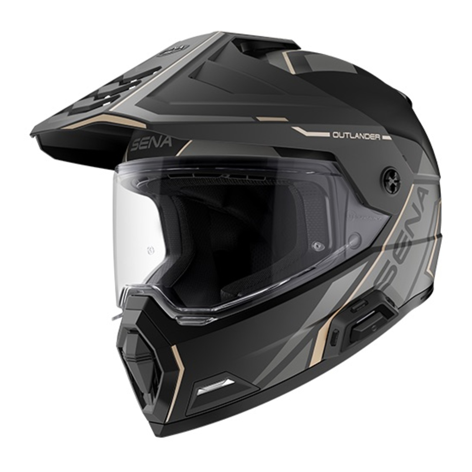 Sena Outlander Smart ADV Dual-Sport Helmet - Matte Black (XL)