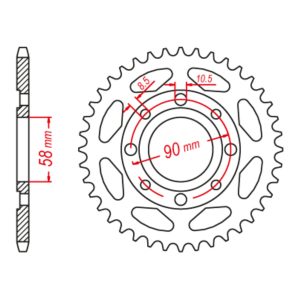 MTX 269 Steel Rear Sprocket #428 (38T)