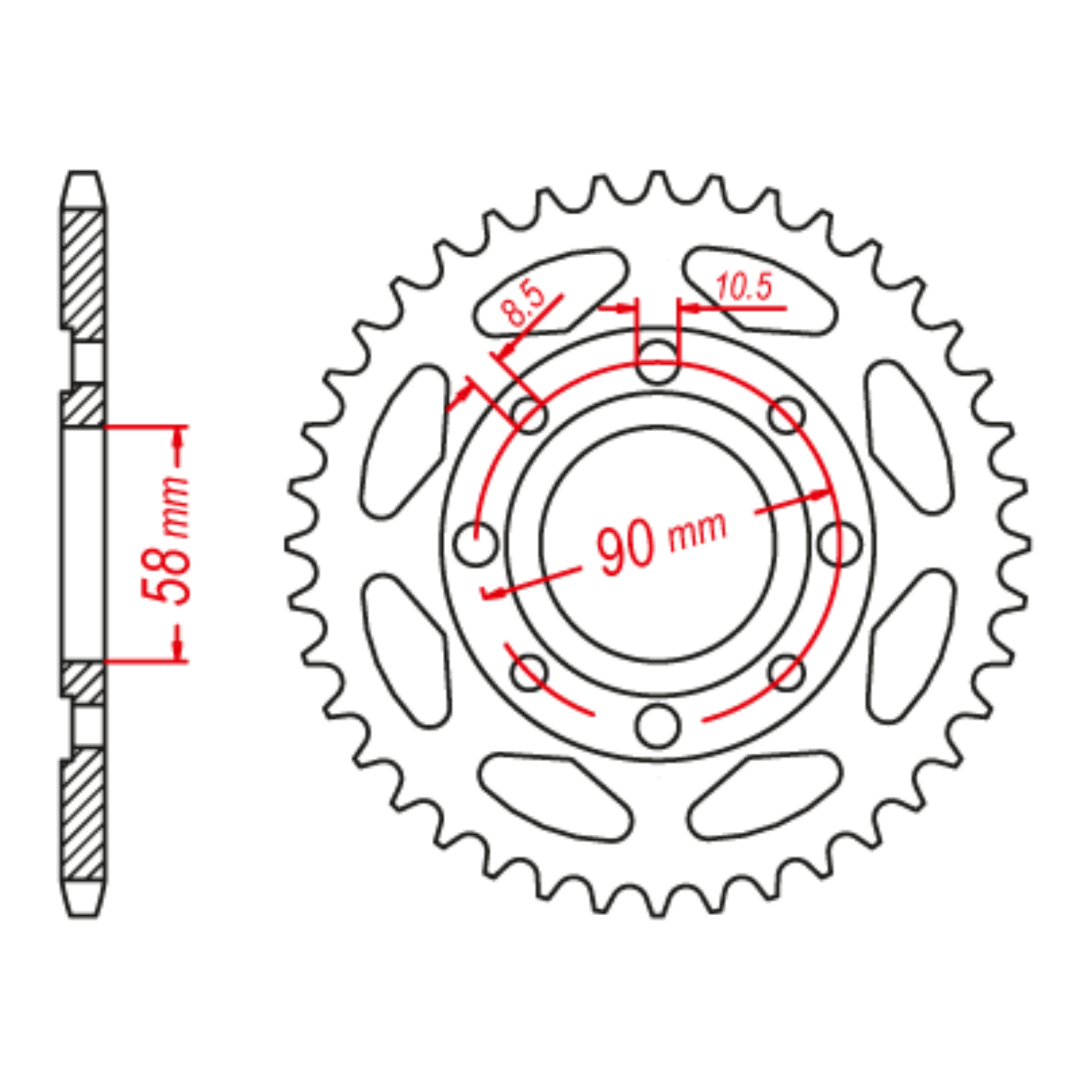 MTX 269 Steel Rear Sprocket #428 (38T)
