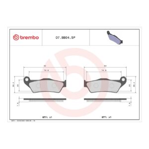Brembo Prime Sinter Rear Brake Pads 07BB04SP