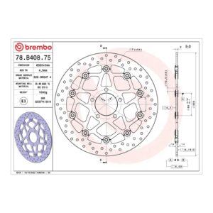 Brembo Prime Serie Oro Front Brake Disc 78B40875