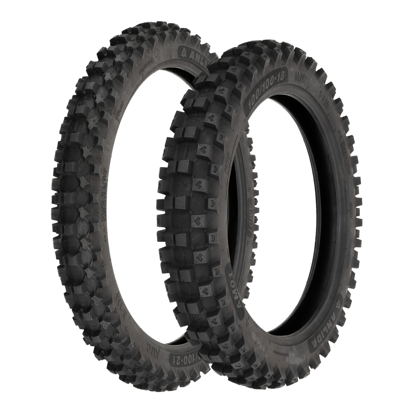Anlida AM01 80/100-21 Front & 100/100-18 Rear Tyre Set (NHS)